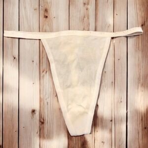 NWT Victoria's Secret Vintage Signature Cotton Logo V  String Thin Band Thong LG